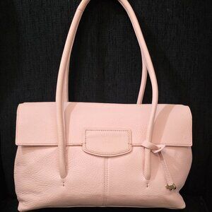 Radley London Burnham Beeches Pink Pebbled Leather Flapover Shoulder Bag